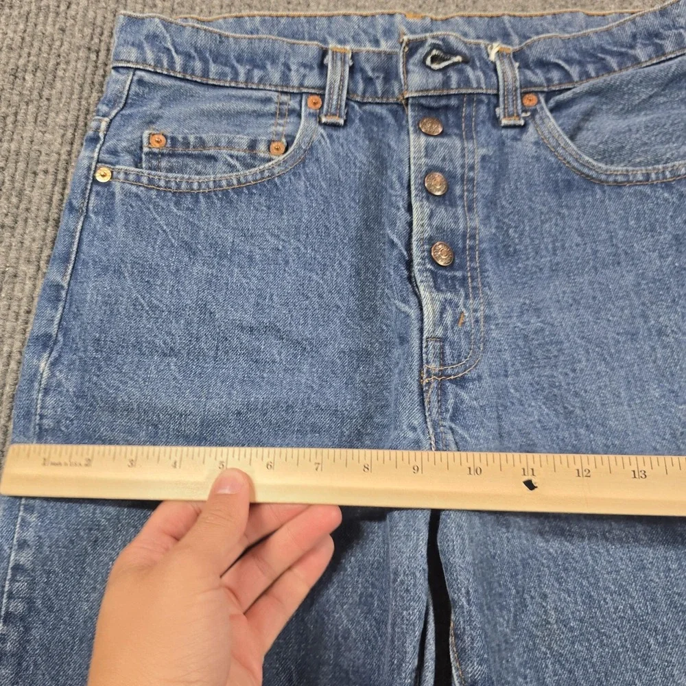 Vintage 80s Levi's 517 Jeans Mens 32x32 Blue‎ Bootcut USA Custom Snap Button Fly